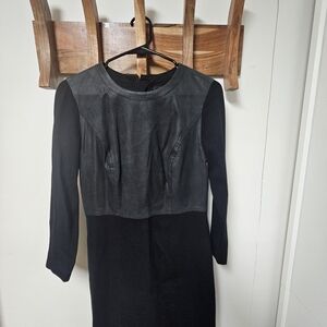 Robert Rodriguez Black and Gray Long Sleeve Dress
